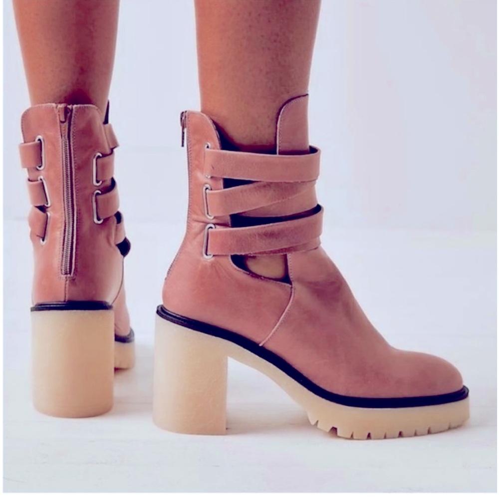 Free People Jesse Cutout Lug Sole Boots, size 37